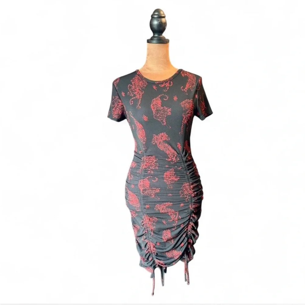 Emo Gothic Alt Rocker Tiger Mini Dress - Picture 1 of 6